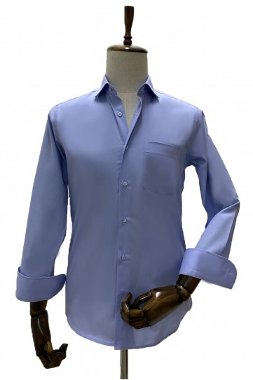 Erkek Regular Fit Cepli Açık Mavi Gömlek